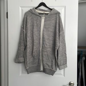 Free People long zip hoodie